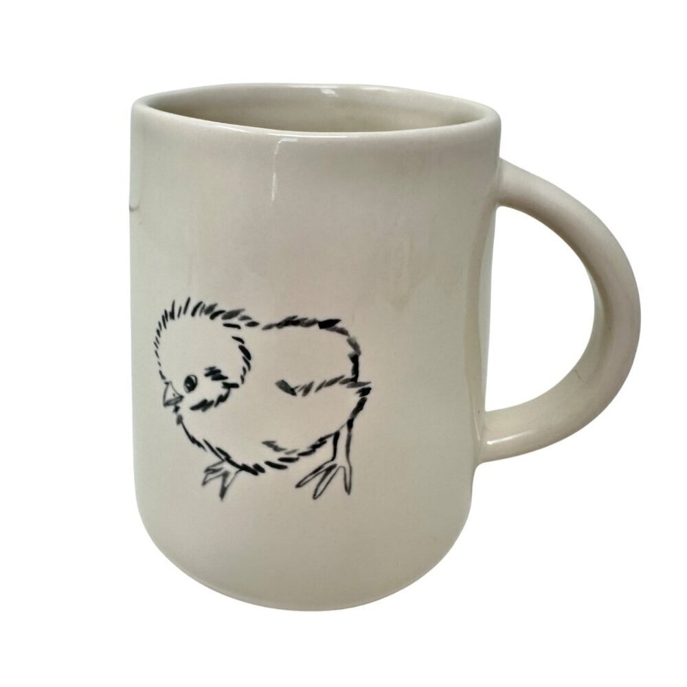 Rae Dunn CHICK Ceramic Mug Double Sided Large Coffee Tea Cup Easter PEEP PEEP